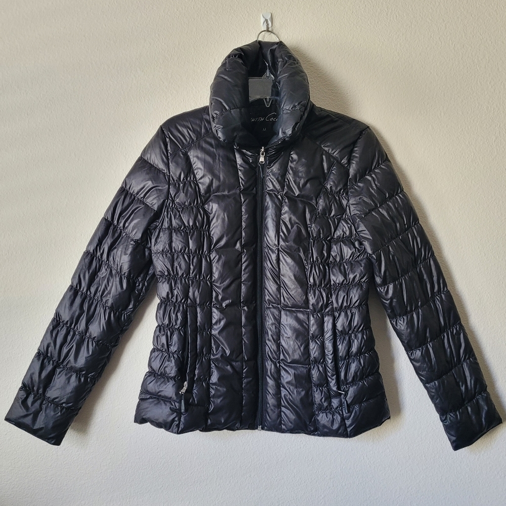 Kenneth Cole Reaction Down Jacket Black Puffy Coat - image 1